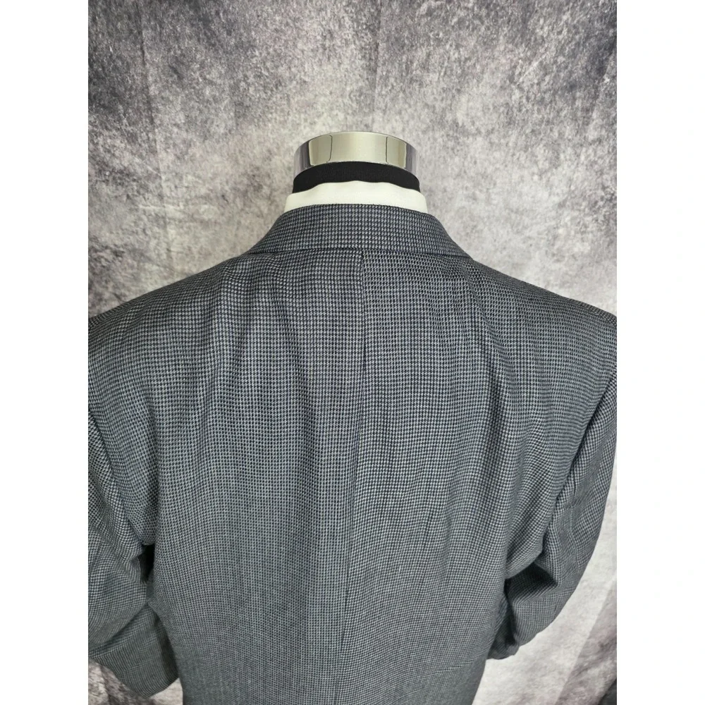 Michael Kors Blazer‎ Jacket Mens 44R Gray Houndstooth Sport Coat Polyester Blend